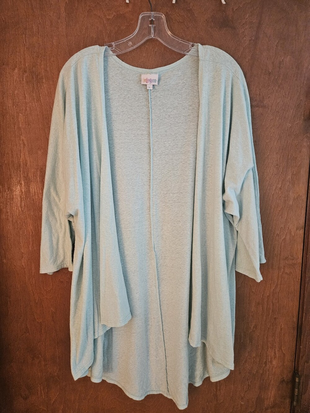 LuLaRoe Light Blue/ Mint Open-Front Draped Cardigan